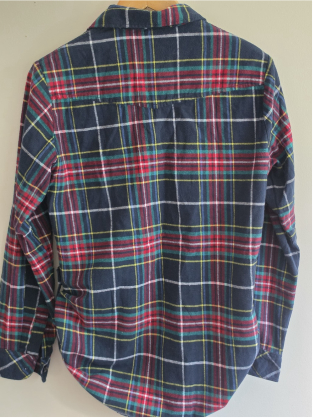Matchstick M Plaid Flannel Button Up Long Curved Hem Gorpcore Grunge Soft M - Picture 11 of 14